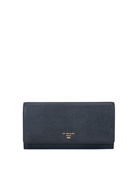 

Da Milano Women Blue Textured Leather Two Fold Wallet