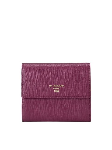 

Da Milano Women Purple Textured Leather Three Fold Wallet