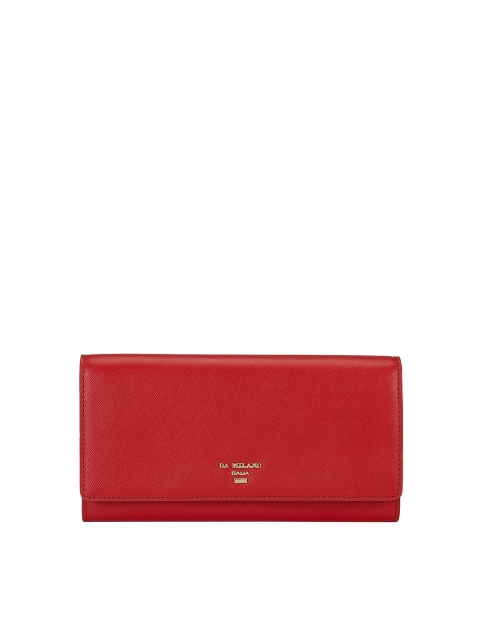

Da Milano Women Red Textured Leather Two Fold Wallet