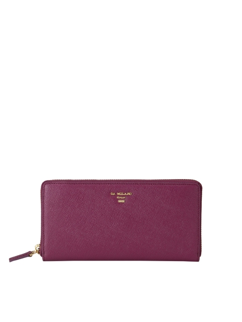 

Da Milano Women Purple Leather Zip Around Wallet