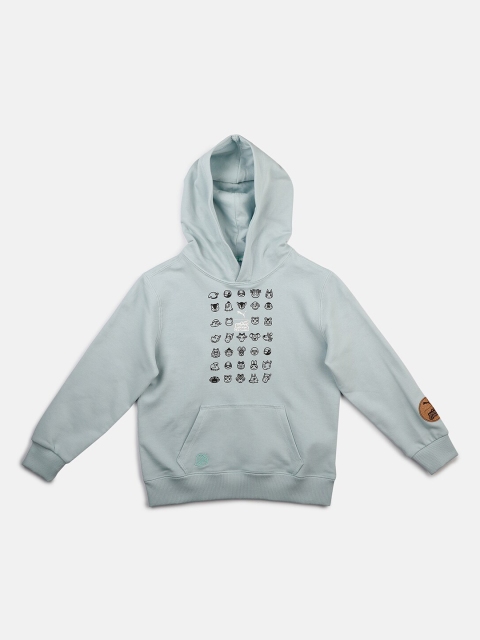 

Puma Boys Blue Printed Hooded Sweatshirt