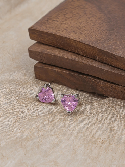 

Bellofox Pink Heart Shaped Studs Earrings
