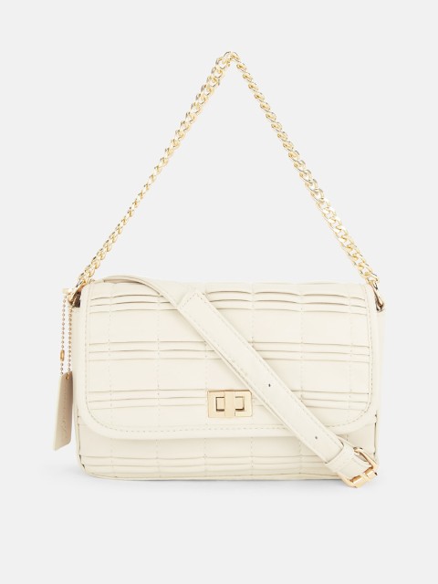 

Forever Glam by Pantaloons Off White Striped Structured Shoulder Bag