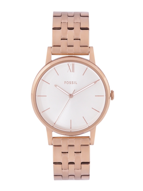 

Fossil Women White Dial & Rose Gold Toned Stainless Steel Bracelet Analogue Watch BQ3513