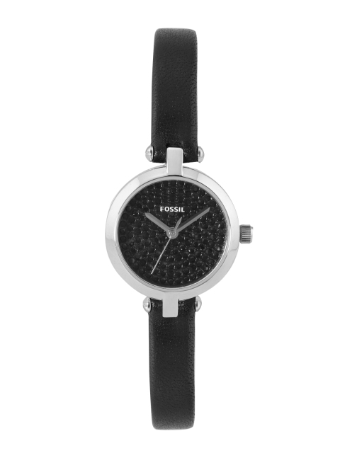 

Fossil Women Black Embellished Dial Analogue Watch BQ3561