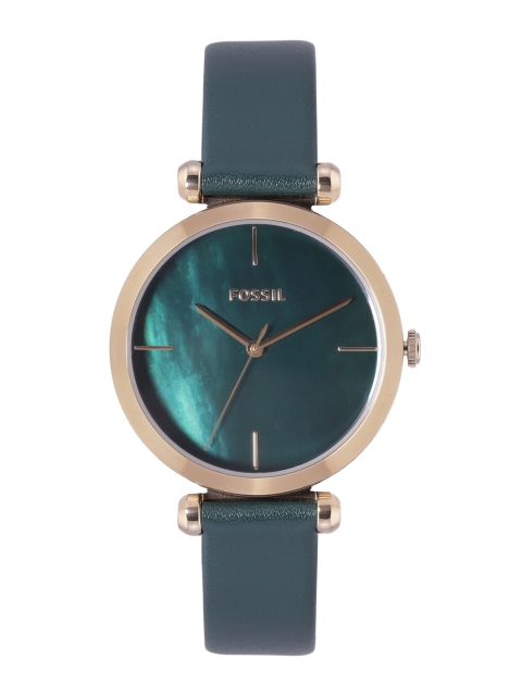 

Fossil Women Green Dial & Green Leather Straps Analogue Watch BQ3547