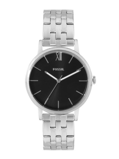 

Fossil Women Black Dial & Silver Toned Stainless Steel Bracelet Analogue Watch BQ3512