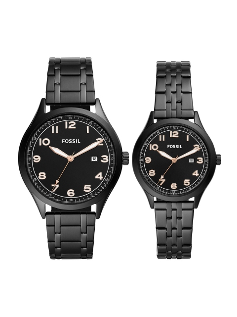

Fossil Black His & Her Watch Gift Set