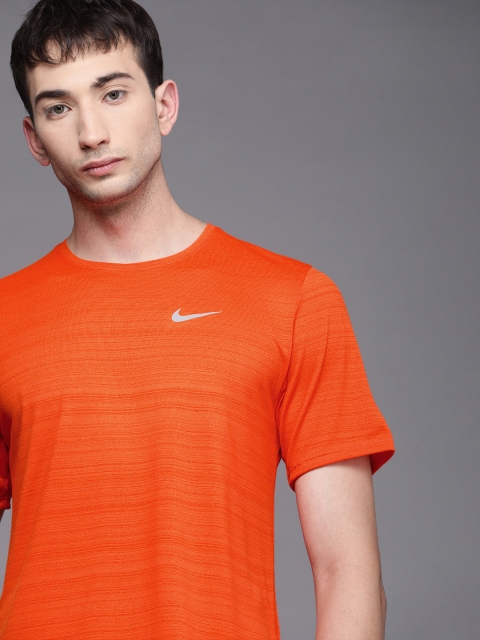 

Nike Men Orange Dri-FIT Running T-shirt