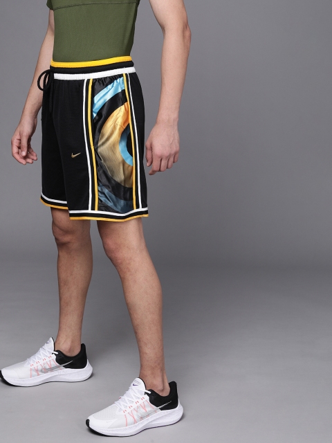 

Nike Men Black Loose Fit Printed Dri-FIT DNA+ M2Z Basketball Shorts