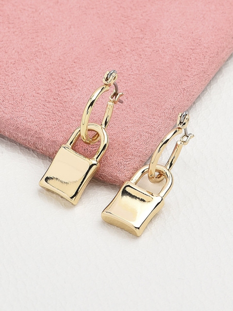 

Accessorize Gold-Plated Gold-Toned Contemporary Drop Earrings