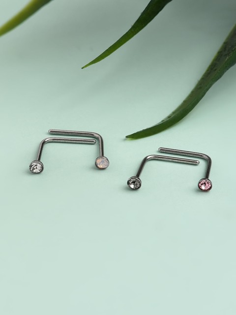 

Accessorize Woman Pink Contemporary Nose Studs