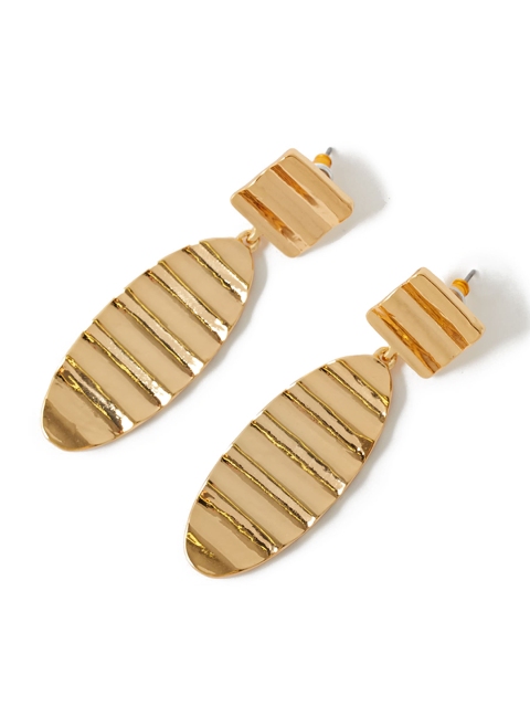 

Accessorize Gold-Plated Gold-Toned Contemporary Drop Earrings