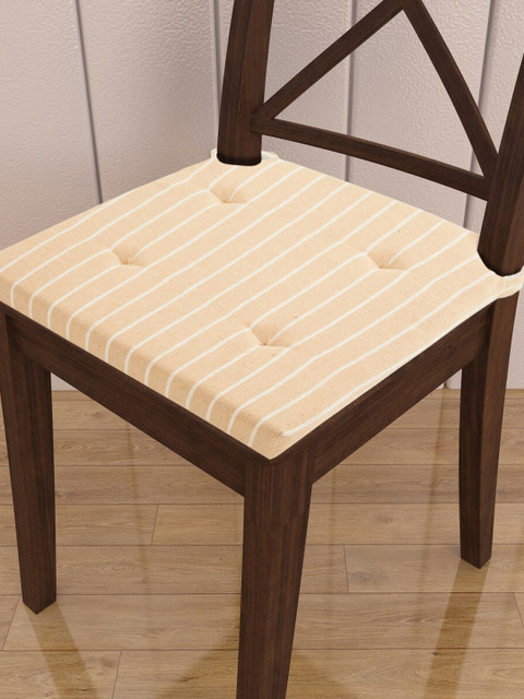 

Home Centre Unisex Beige Striped Cotton Foam Chair Pad
