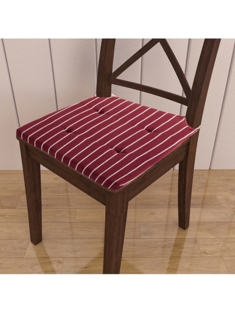 

Home Centre Red Striped Cotton Chair Pad