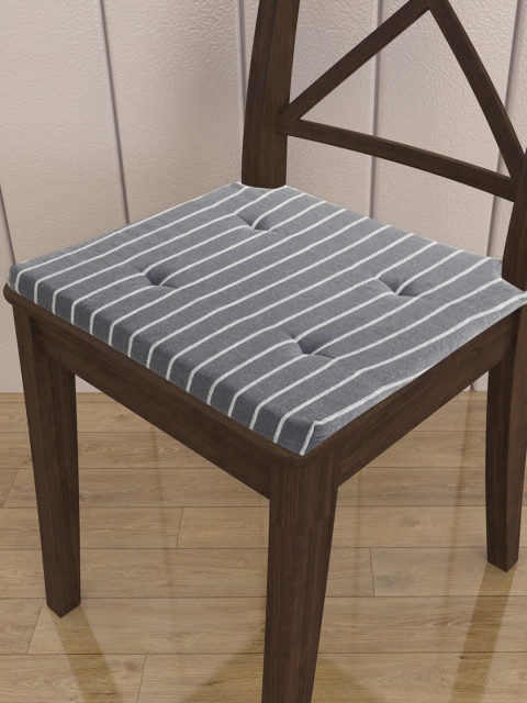 

Home Centre Grey Striped Cotton Chair Pad