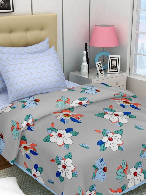 

Home Centre Corsica Glace 4 Piece Printed Microfiber Double Bed In A Bag Set, Blue