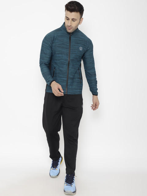 

Chkokko Men Blue & Black Solid Sports Track Suit