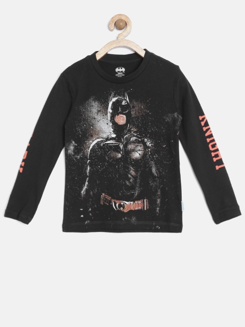 

Batman by Kids Ville Boys Black Printed Round Neck T-shirt