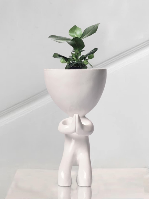 

THE ARTMENT White Minimalist Yoga Desk Planter