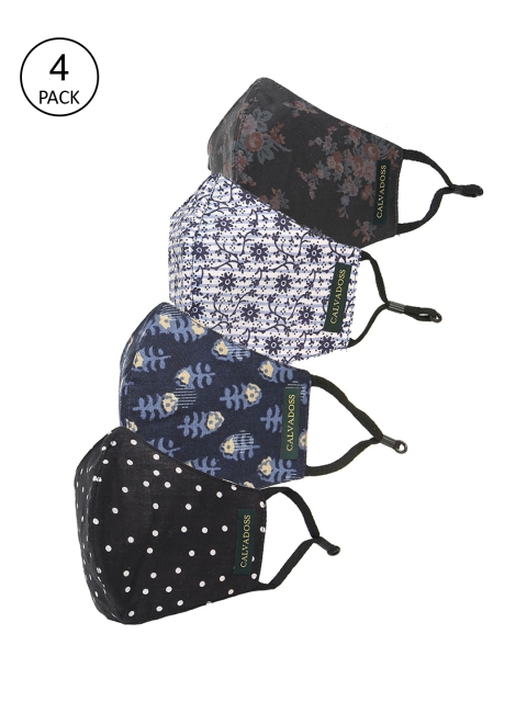 

Calvadoss Men Pack Of 4 Assorted 3-Ply Reusable Cotton Cloth Masks
