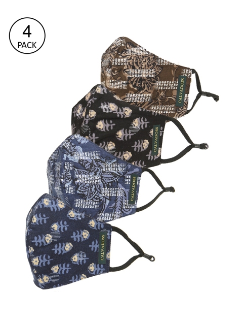 

Calvadoss Men Pack Of 4 Assorted 3-Ply Reusable Cotton Cloth Masks