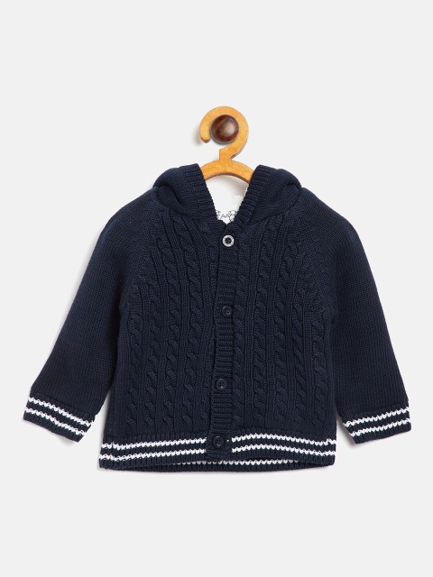 

JWAAQ Unisex Kids Navy Blue & White Cardigan