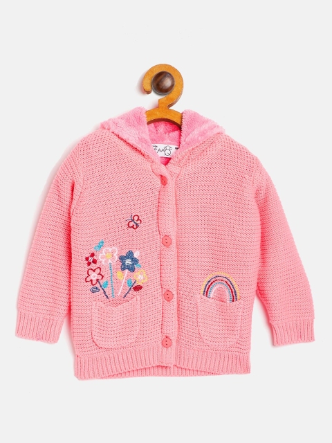 

JWAAQ Girls Coral & White Embroidered Pullover