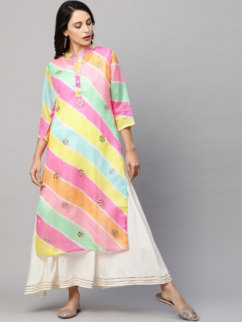 

FASHOR Women White Solid Maxi Dress with Kurta