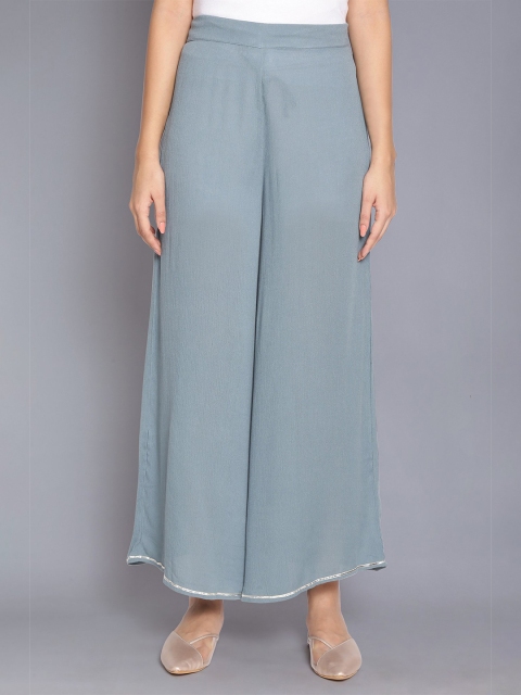 

W Women Blue Solid Flared Palazzo