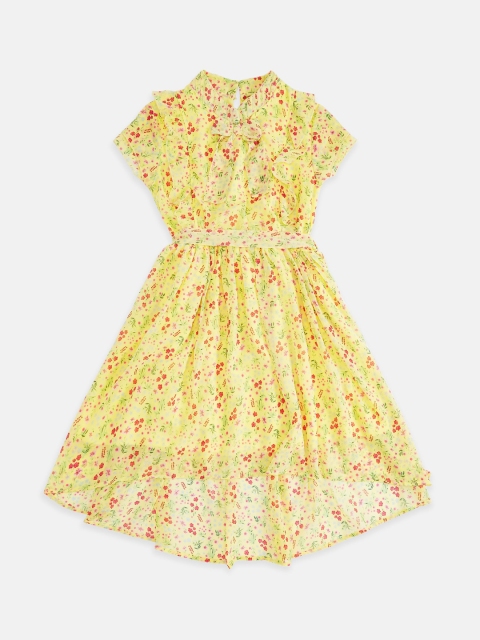 

Pantaloons Junior Girls Yellow Floral Georgette Dress