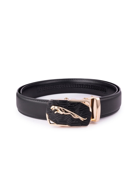 

BANGE Men Black Textured Leather Formal Belt