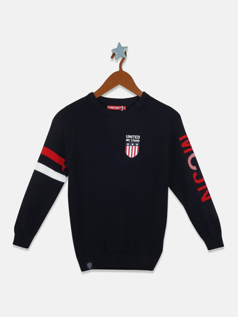 

Monte Carlo Boys Navy Blue Solid Pullover Sweater