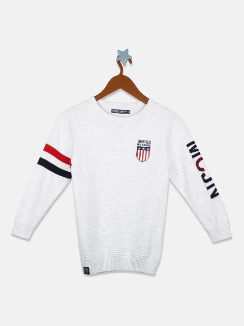 

Monte Carlo Boys White Solid Cotton Pullover