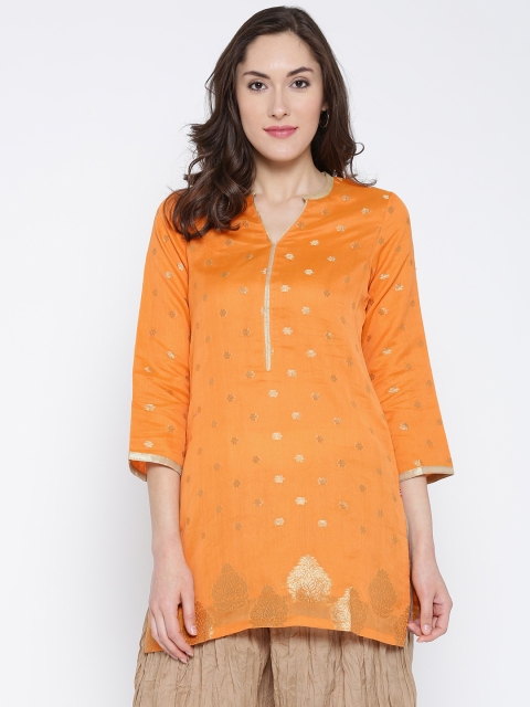 

Biba Orange Floral Pattern Kurti