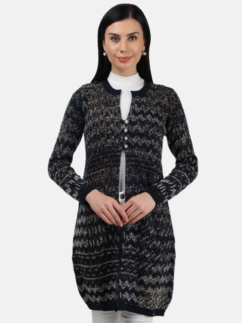 

Monte Carlo Women Navy Blue & Brown Cardigan