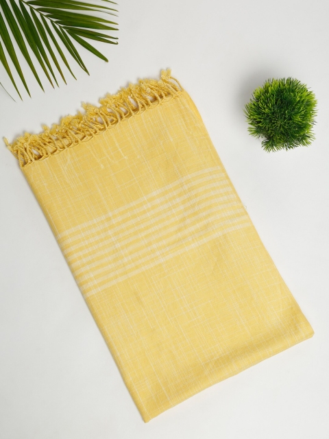 

Fabindia Yellow & White Woven Cotton 120 GSM Bath Towel