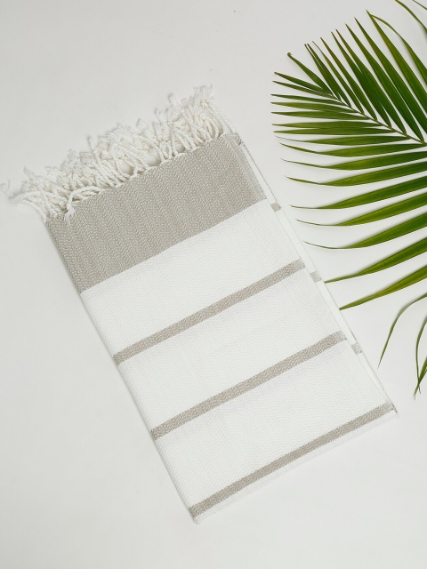 

Fabindia Grey & White Woven 260 GSM Cotton Bath Towel
