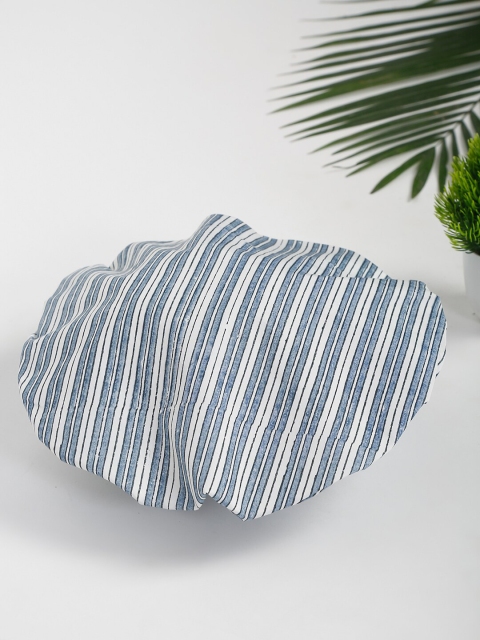 

Fabindia White & Blue Striped Shower Cap