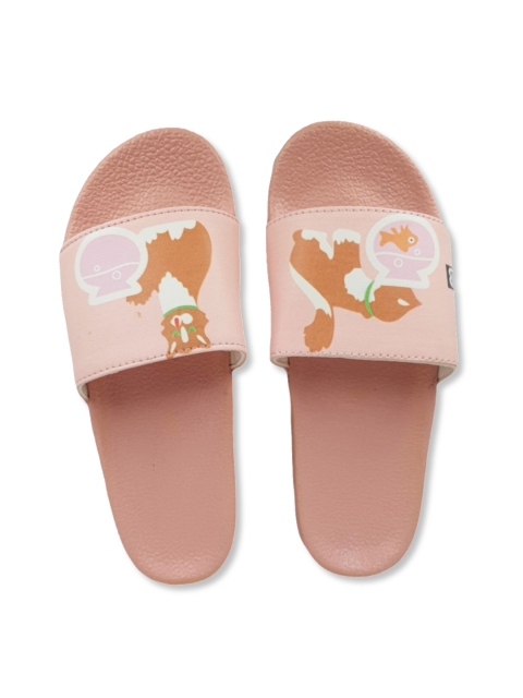

Pampy Angel Women Pink & White Printed Rubber Sliders