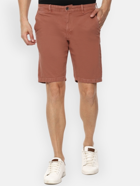 

VAN HEUSEN DENIM LABS Men Brown Cotton Regular Shorts