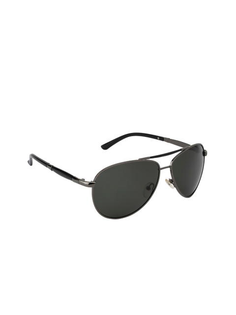 

Gold Berg Unisex Green Lens & Gunmetal-Toned Aviator Sunglasses GB-2021_C4