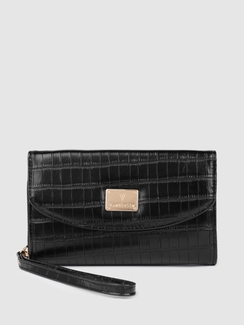 

Van Heusen Women Black Animal Textured PU Envelope