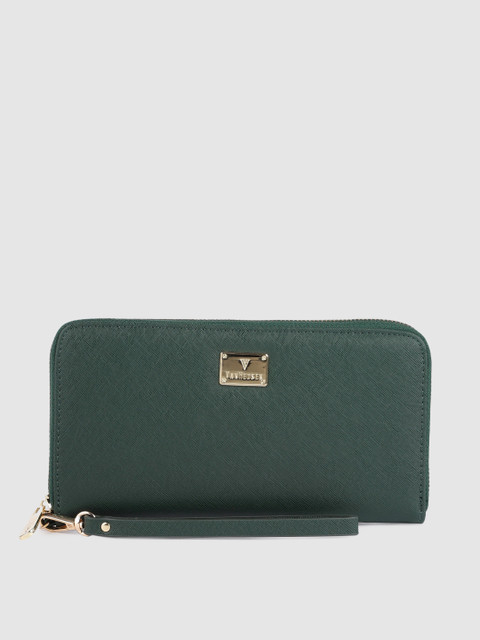 

Van Heusen Women Green Solid PU Zip Around Wallet with Wrist Loop