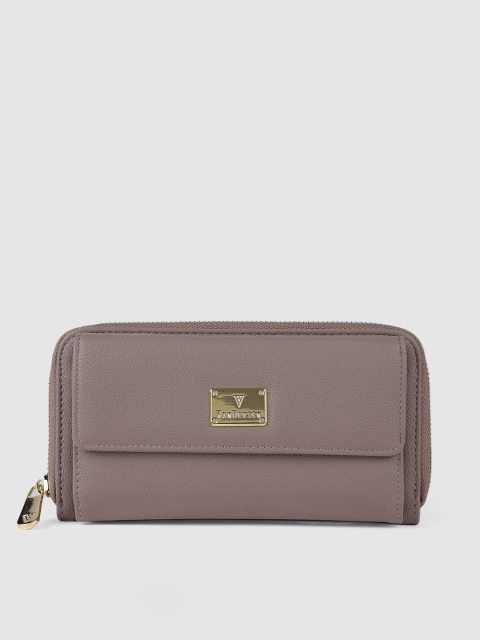 

Van Heusen Women Mauve Solid PU Zip Around Wallet
