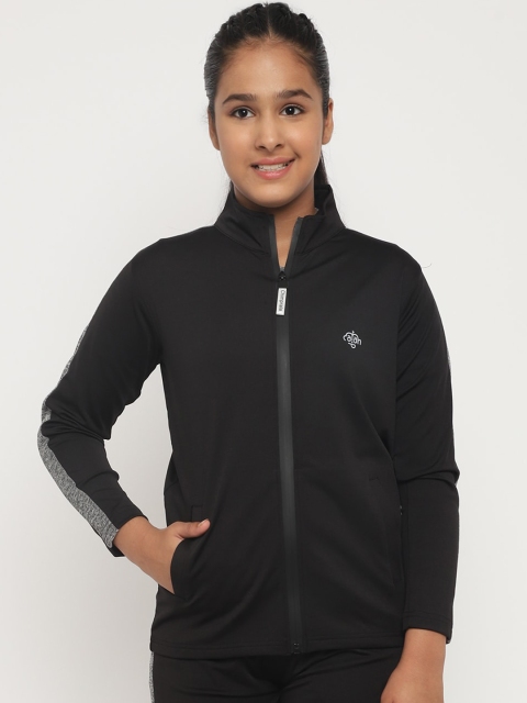 

CHIMPRALA Girls Black Lightweight Dry-Fit Sporty Jacket