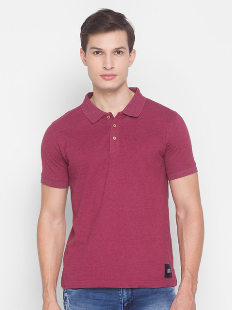 

Smugglerz Men Maroon Polo Collar Slim Fit T-shirt