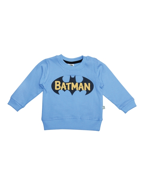 

Moms Love Infant Boys Blue & Yellow Batman Print Pure Cotton Sweatshirt