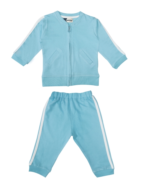 

Moms Love Infant Boys Blue Solid Pure Cotton Tracksuits