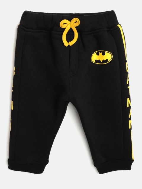 

Moms Love Infant Boys Black Pure Cotton Joggers with Batman Print Detail
